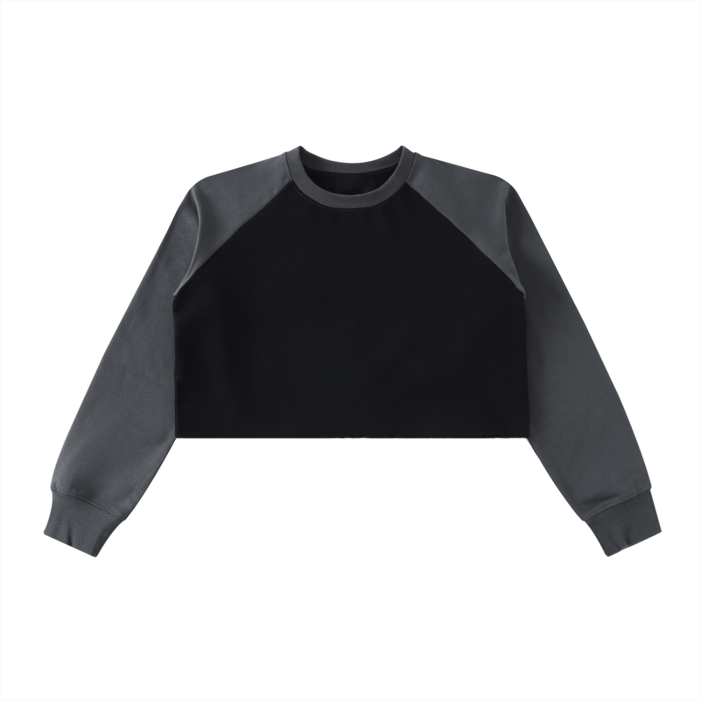 Hem Color-Block Raglan Crop Sweatshirt