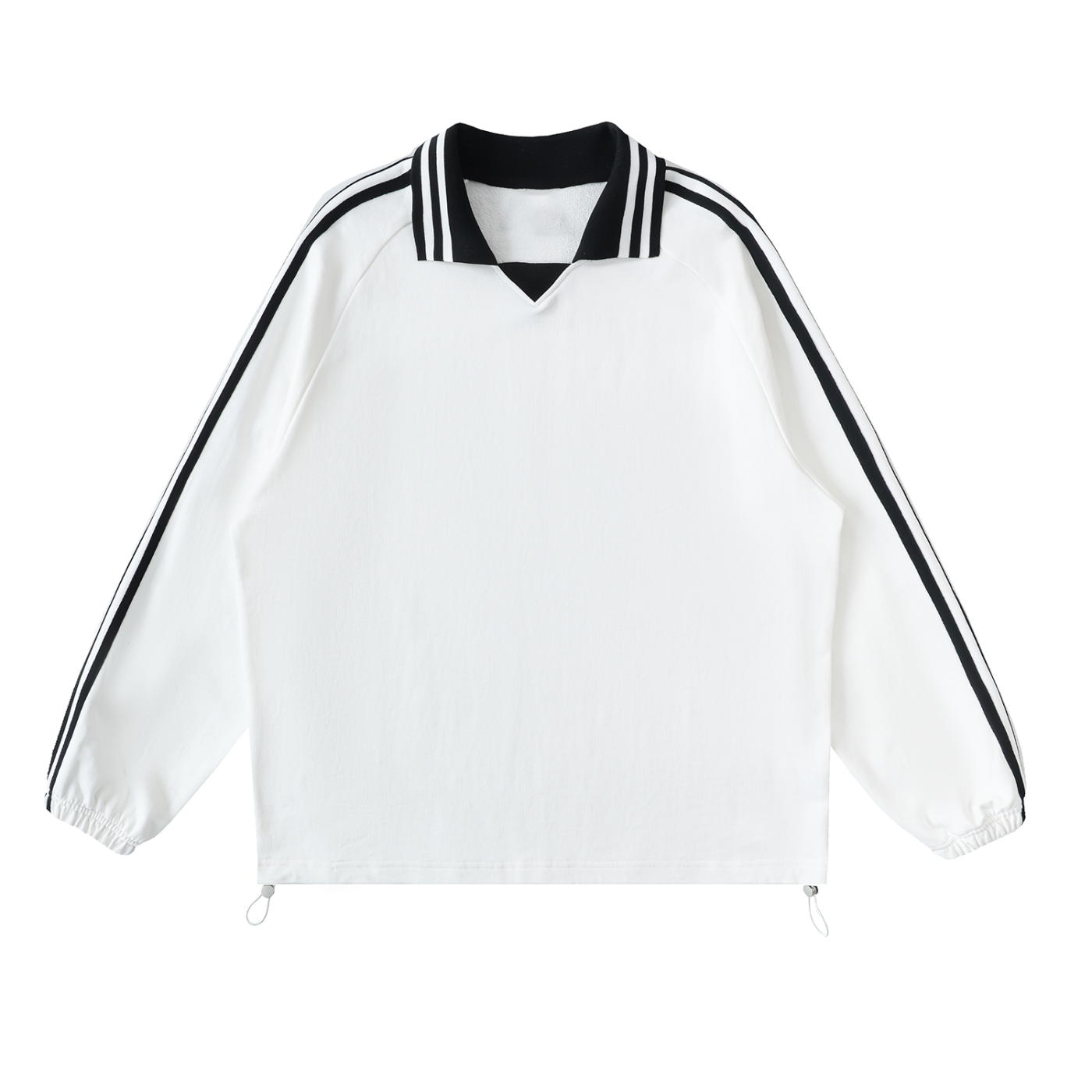 Striped Lapel Collar Sweatshirt