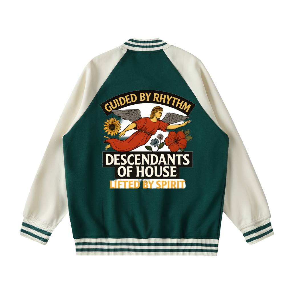 Two Tone Raglan Sleeve Varsity Jacket