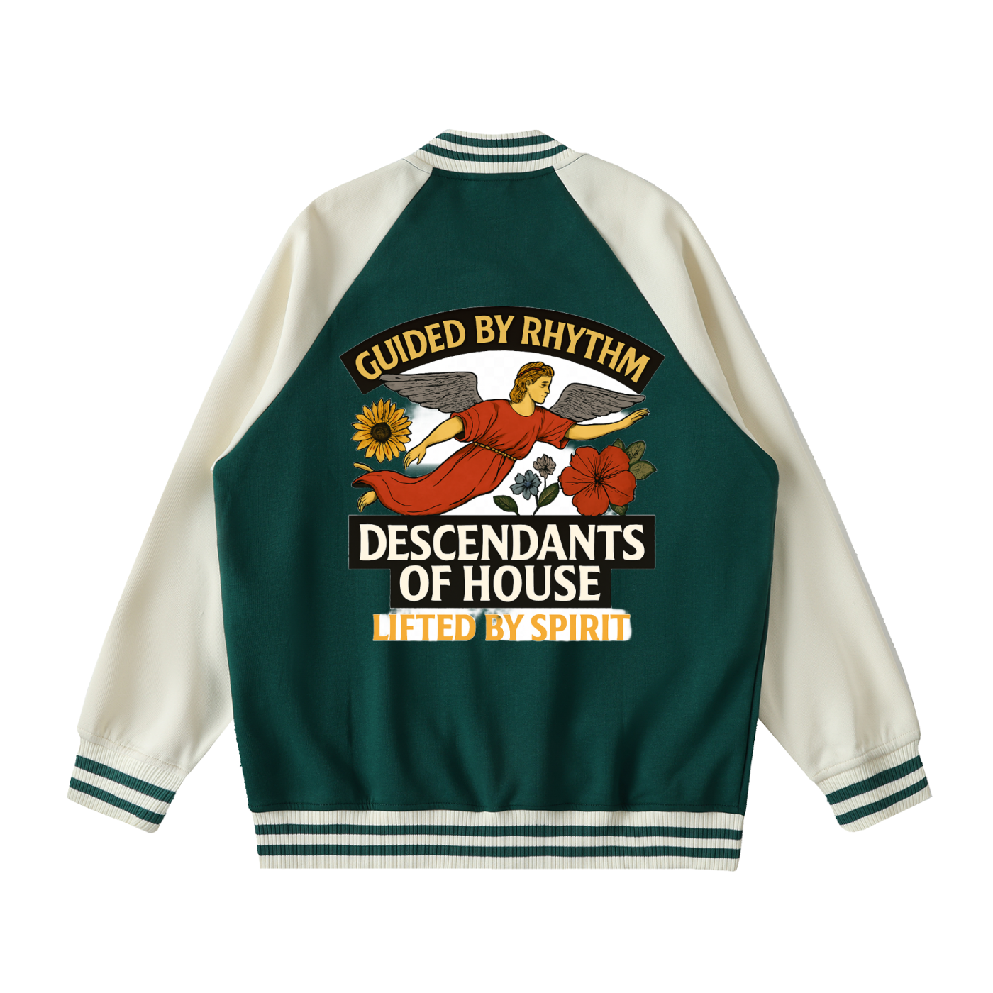 Two Tone Raglan Sleeve Varsity Jacket