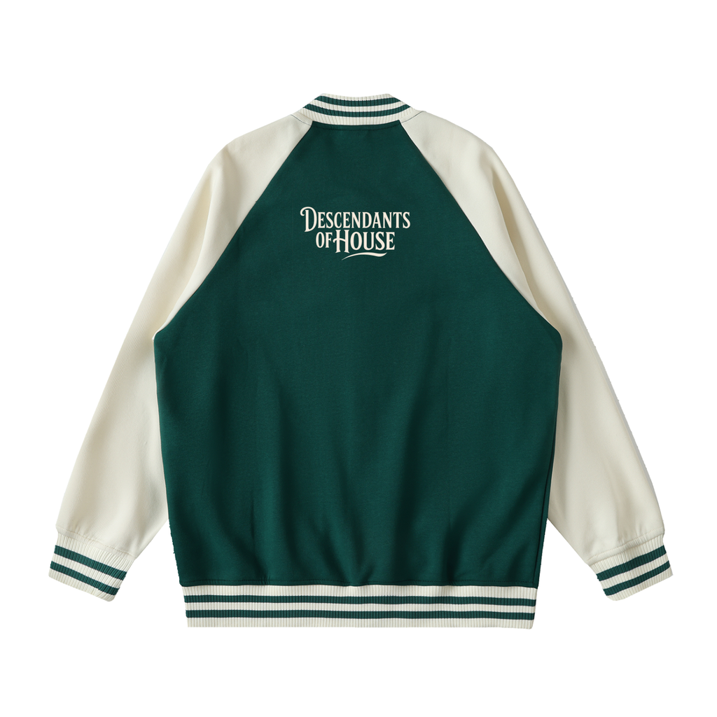 Two Tone Raglan Sleeve Varsity Jacket
